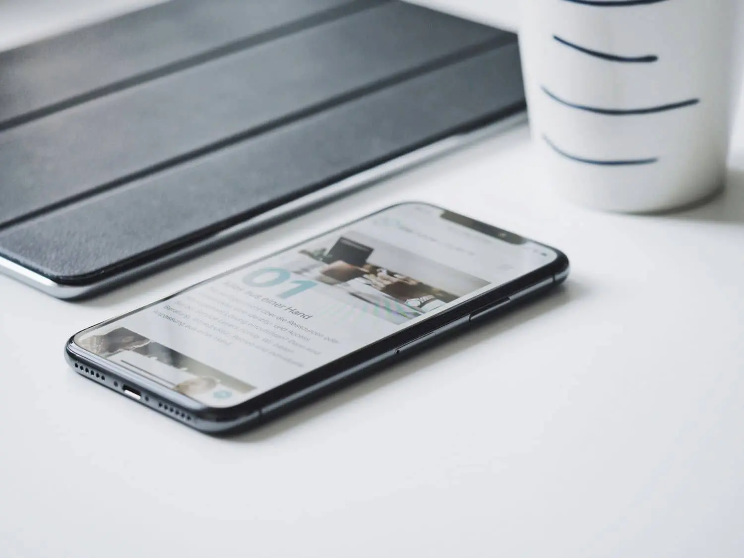 Phone on table